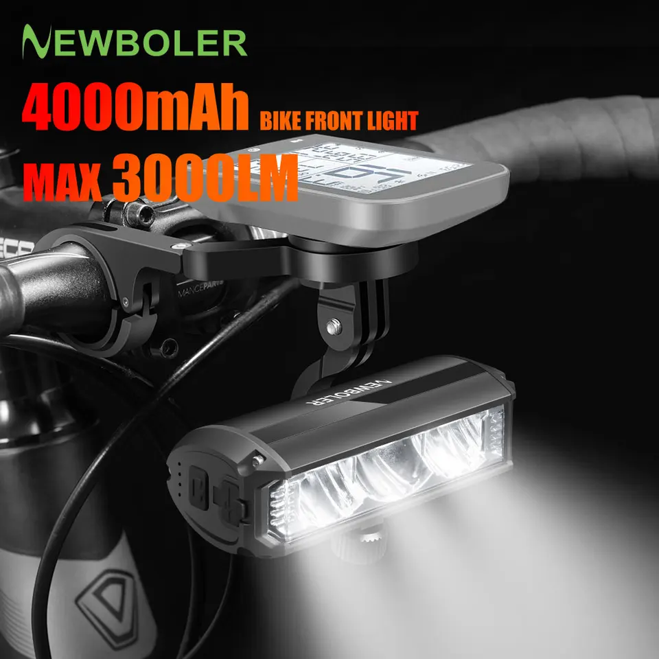 NEWBOLER BICYCLE Light Front 3000lumen Bicykel Light 4000 mAh nepremokavá baterka USB nabíjanie MTB Coad Cycling Light Adsessory
