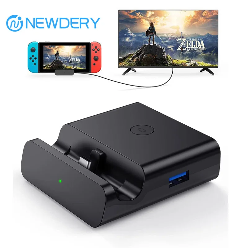 Newdery Switch TV Dock pre Nintendo Switch & OLED Typ C do HDMI Digital AV Multiports Hub Podpora rýchlej nabíjacej dokovacej stanice