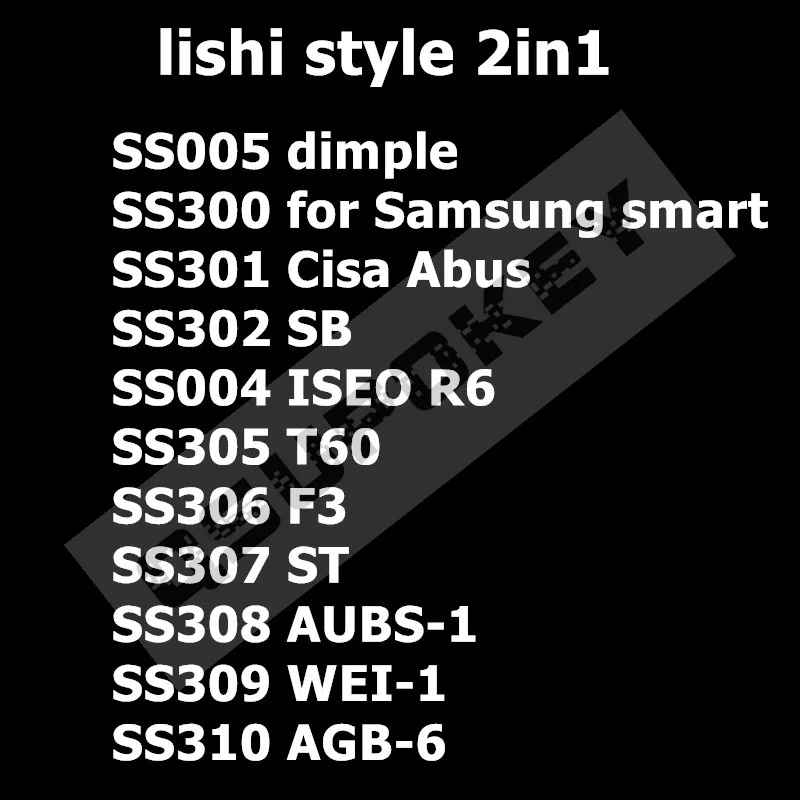NewDiscount Lishi Style 2in1 SS301 SS304 SS310 pre Limple Lock pre Cisa Abus pre AUBS pre AGB pre T60