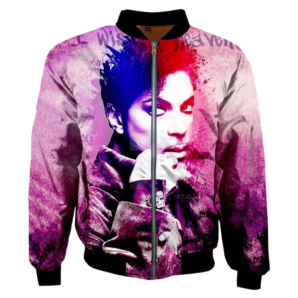 Newfashion Swag Hiphop Singer Tupac Big Michael Jackson Retro Funny Winter Coat 3Dprint Men/Women Windbreaker Bomber Bunda A1