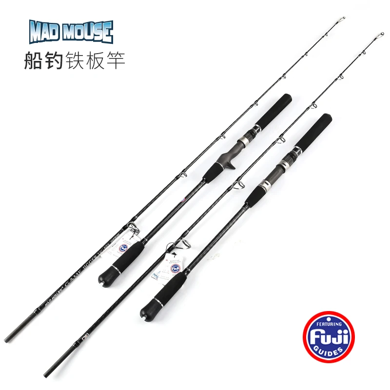Newjapan Plné diely Fuji Madmouse Jigging Rod 1,8 m PE 2-4 Lure Hmotnosť 60-200G 20 kg Spinning/Casting Boat Ocean Fishing Rybá