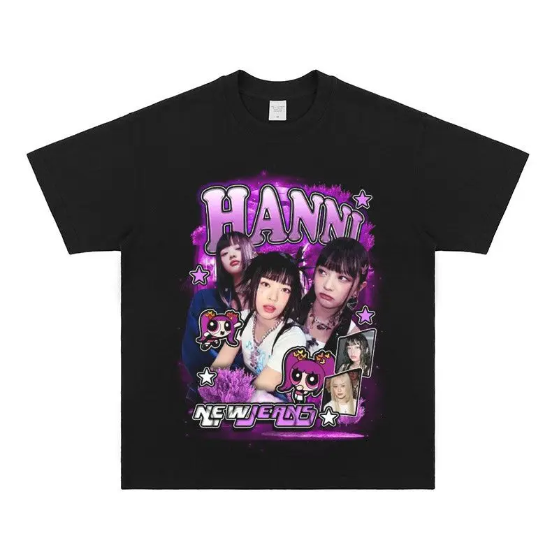 Newjeans Tee Korean Girl Group vytlačené krátke rukávy Haerin Hanni Minji Danielle Pohodlný príležitostný módny trend priedušný
