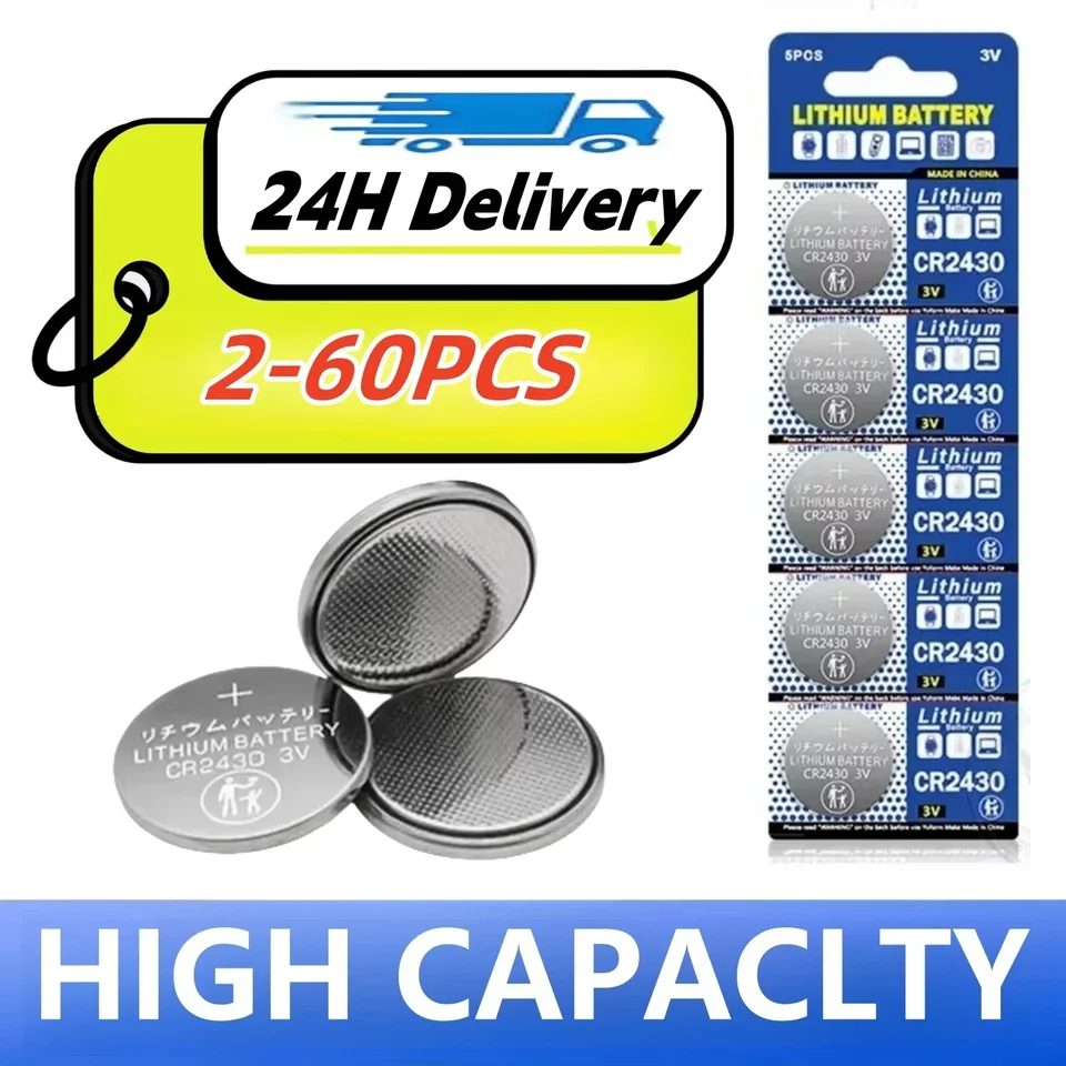 NewNew CR2430 3V lítiová batéria CR 2430 DL2430 BR2430 280MAH TLAČIDLA MOŽNÉ batérie pre kľúčové hodinky FOB AKLEBLICKÉ DISTOČNÉ Ovládanie diaľkového ovládania