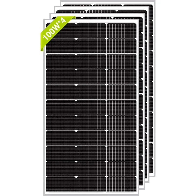Newpowa 400 watt 12 volt mono solárny panel, 4 kusy 9BB 100W 12 V solárne panely Vysoko účinná monokryštalická PV modul RV