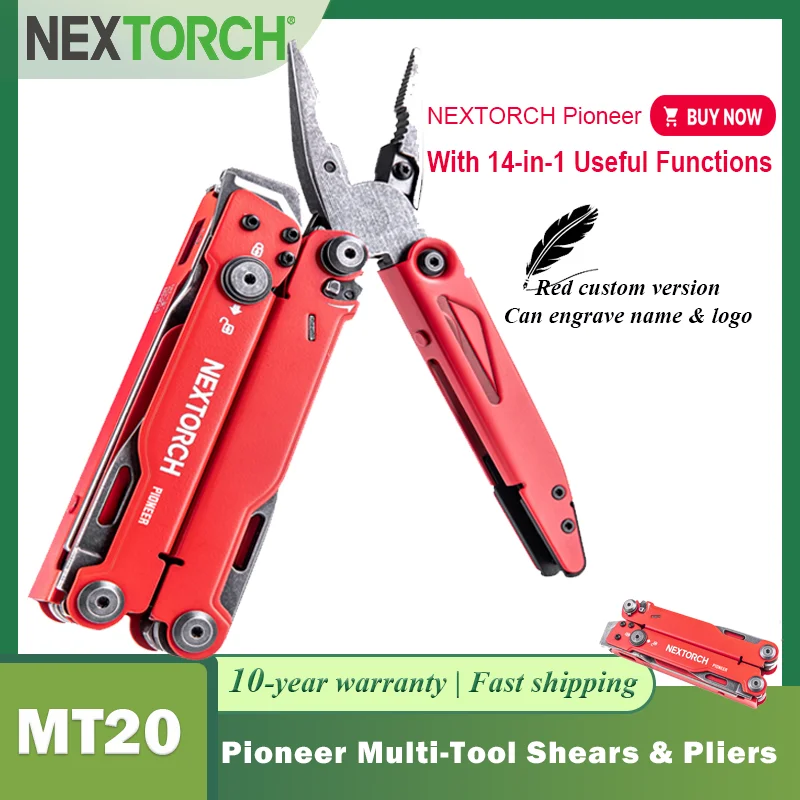 Nexorch Pioneer 14-v-1 Multitool Professional Multifunkčné kliešte nôž EDC Camping Skladacie kliešte núdzové taktické nástroje