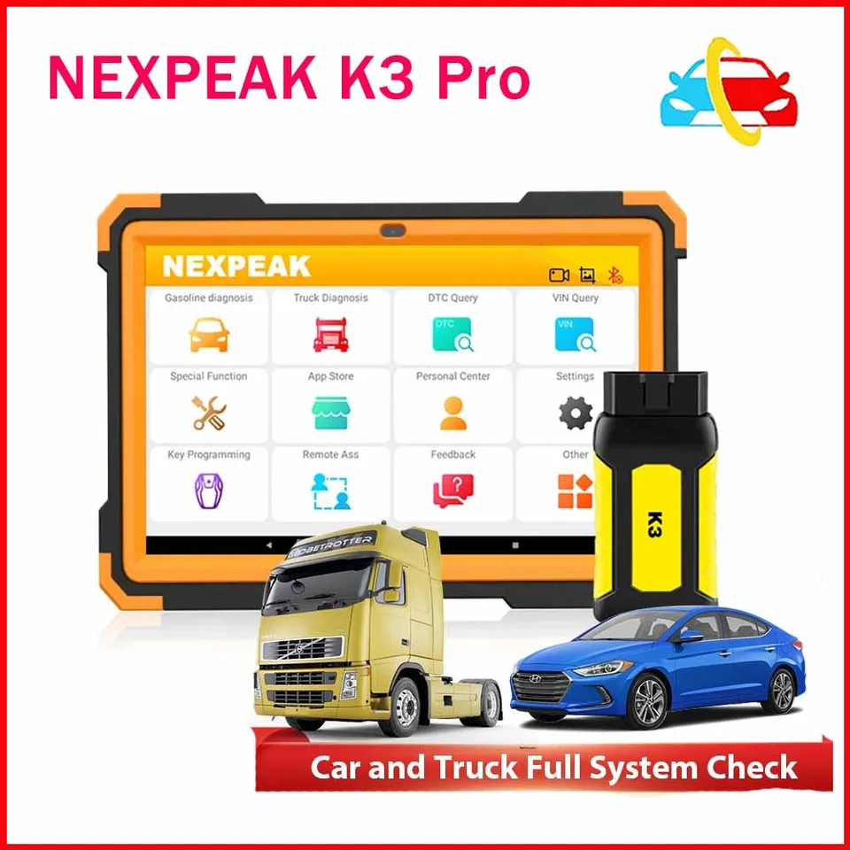 Nexpeak K3 PRO OBD2 Profesionálny kompletný systém Diagnostický nástroj na čítanie automobilu IMMO ABS ACTIVE Test Automotive Scanner
