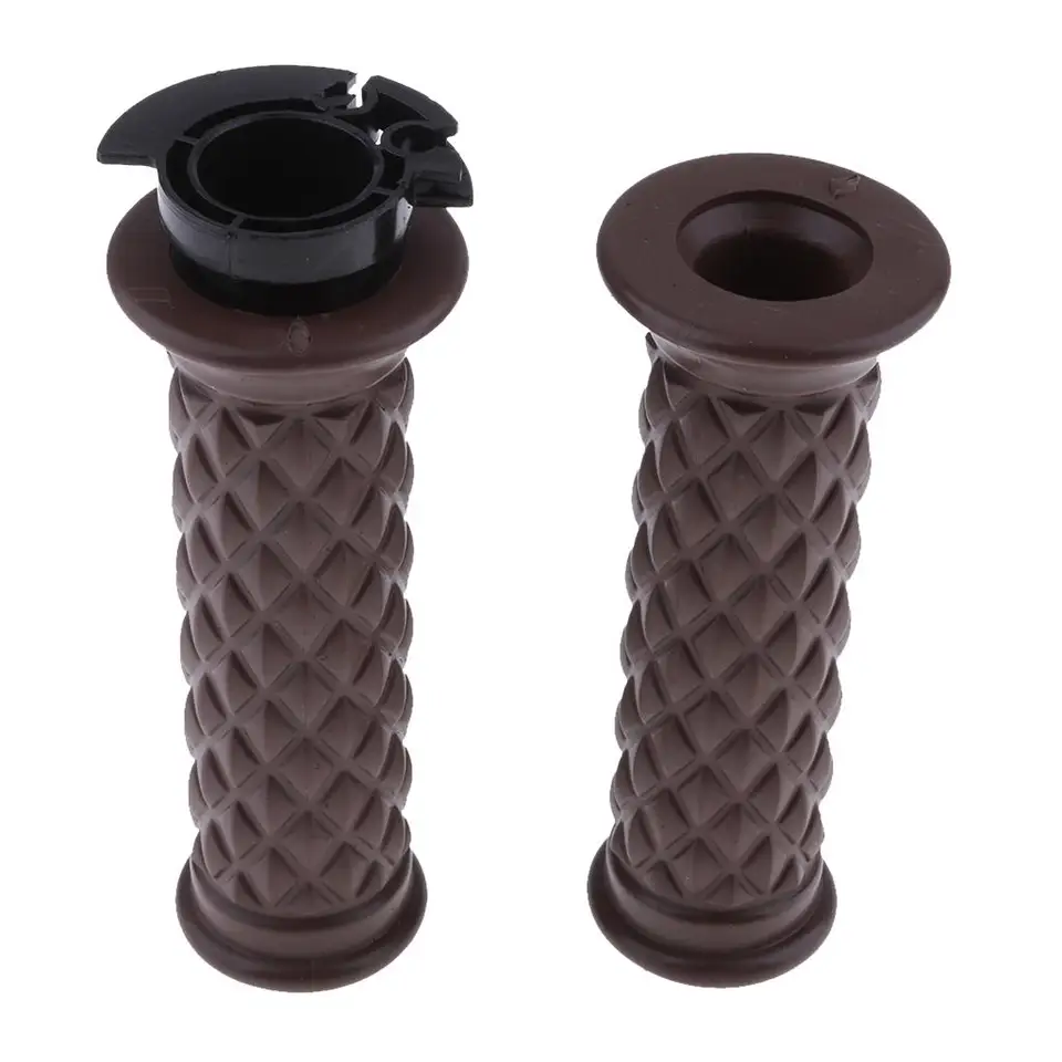 NEZAPNOSTI GUMBER BAR END HURPRURE 7/8 palca 22 mm motocykle Comfort ruky ruky na ruky Bobber Custom (hnedá)