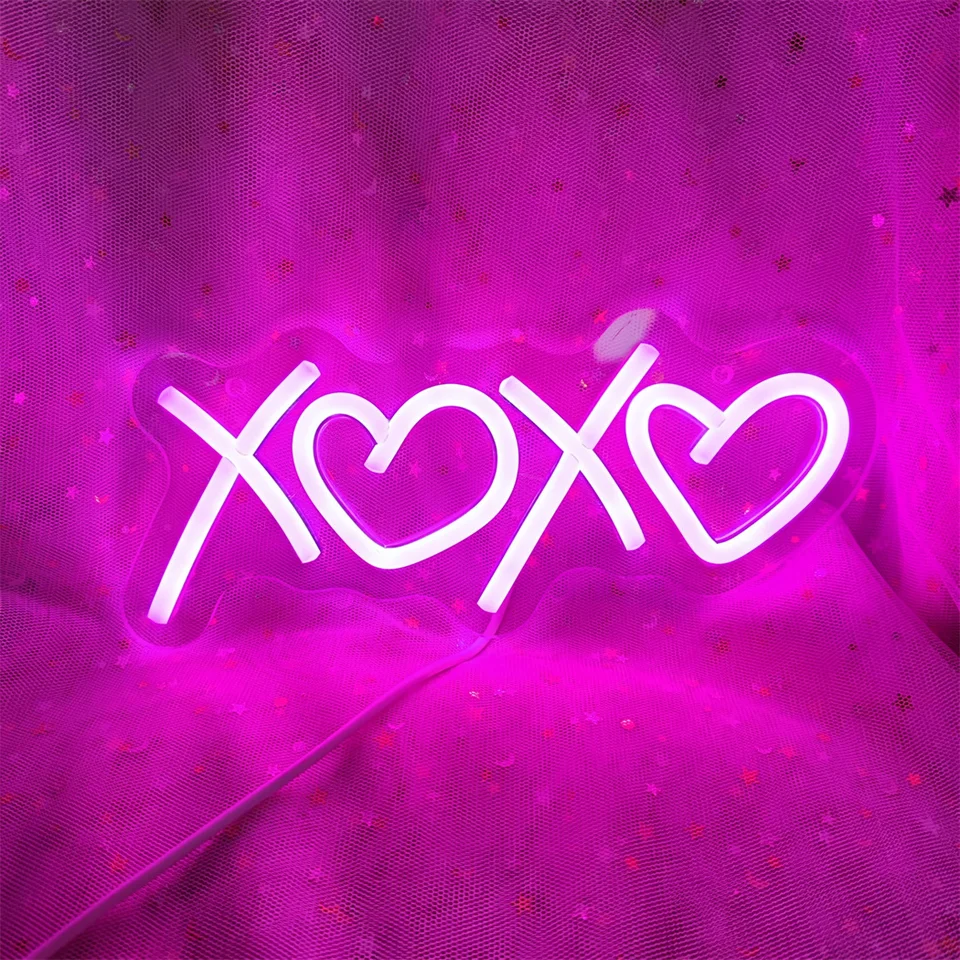 Neónové svetelné znamienko LED XOXO Night Lights USB Prevádzkované dekoratívne neónové znamenie pre miestnosť na stenu Party Bar Belroom Hanging Art Neon Lights
