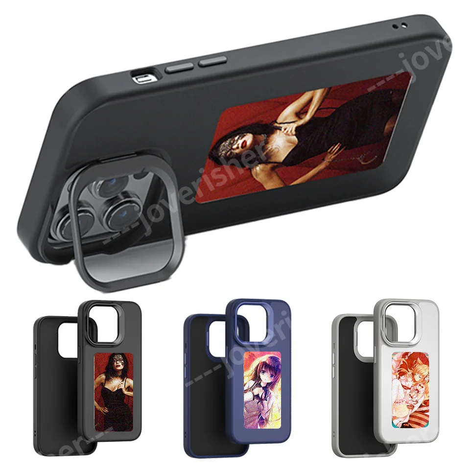 NFC DIY Picture Atrament Bracket Pase Stander pre iPhone 15 14 13 13 Pro Max Scree Scree Telefón kryt karikatúry Držiak na ochranu atramentu