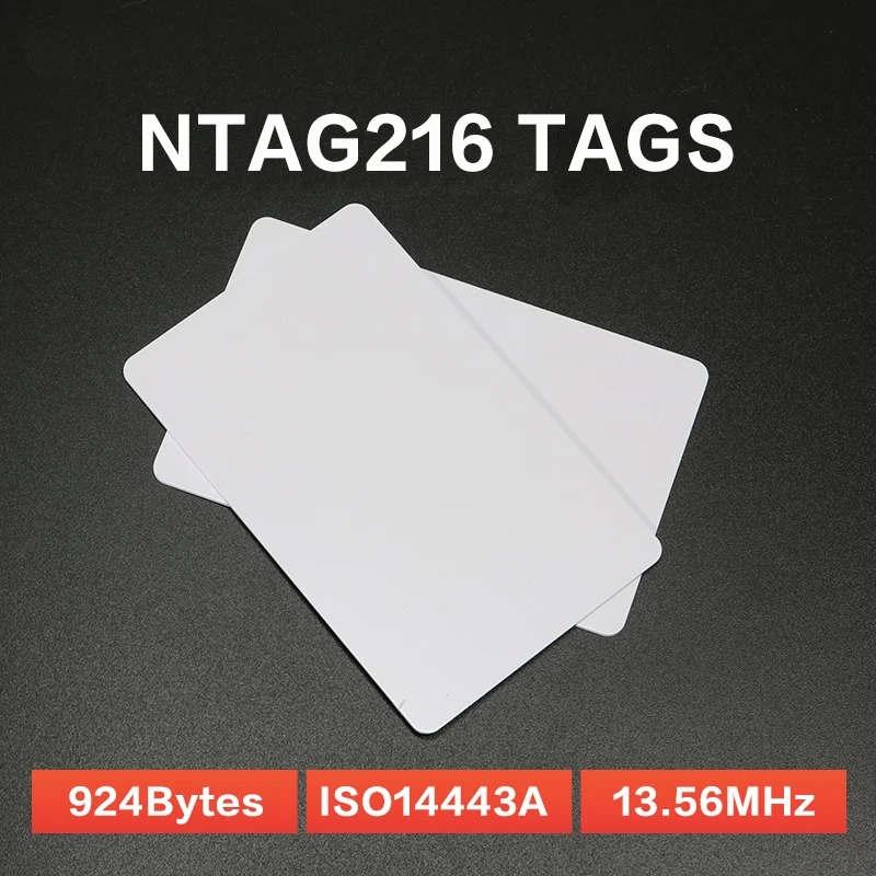 NFC NTAG216 PVC karta ISO14443A 13,56MHz RFID HF SMART ELEKTRONICKY TAGS 924BYTES IC CARD 20PCS NFC Elektronická štítok