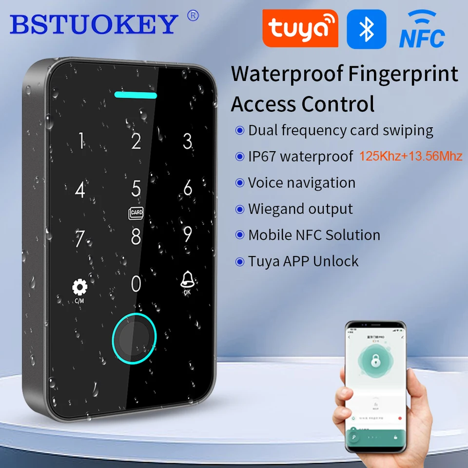 NFC TUYA ACTISH OVLÁDAŤ PRINCINT PRINCINT KEYPAD 125K RFID a 13,56 m IC Samostatný prístupový systém Otvárač dverí WG26 CARD APP