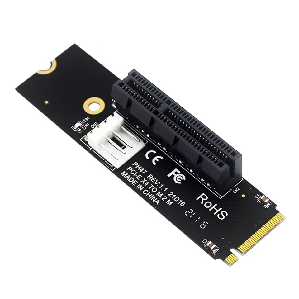 NGFF M.2 až PCI-E 4X Riser Card kompatibilná s X1 X4 X8 X16 PCI-E Reader