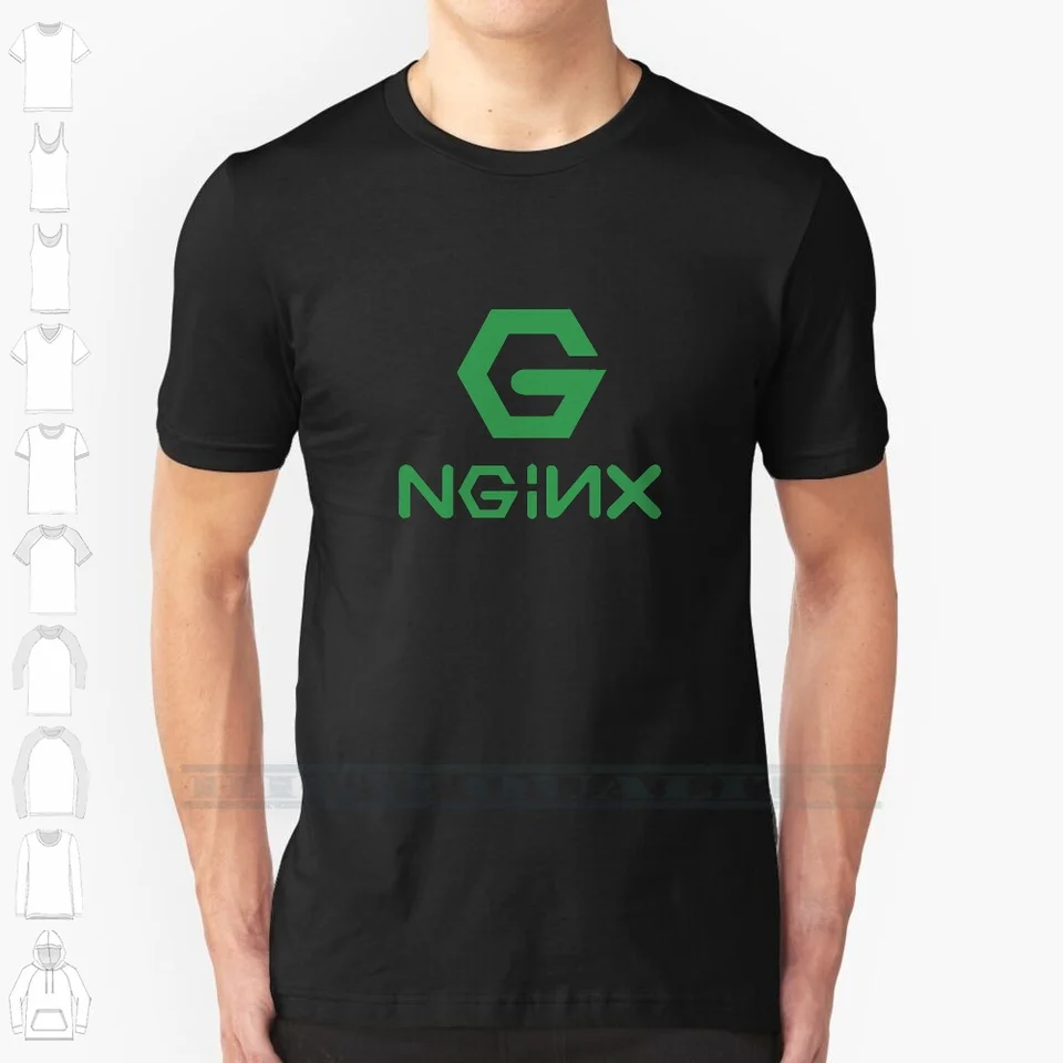 Nginx 100% bavlnená tričko nginx motor x http proxy TCP UDP Apache webový server Tee s krátkym rukávom Darček s dlhým rukávom