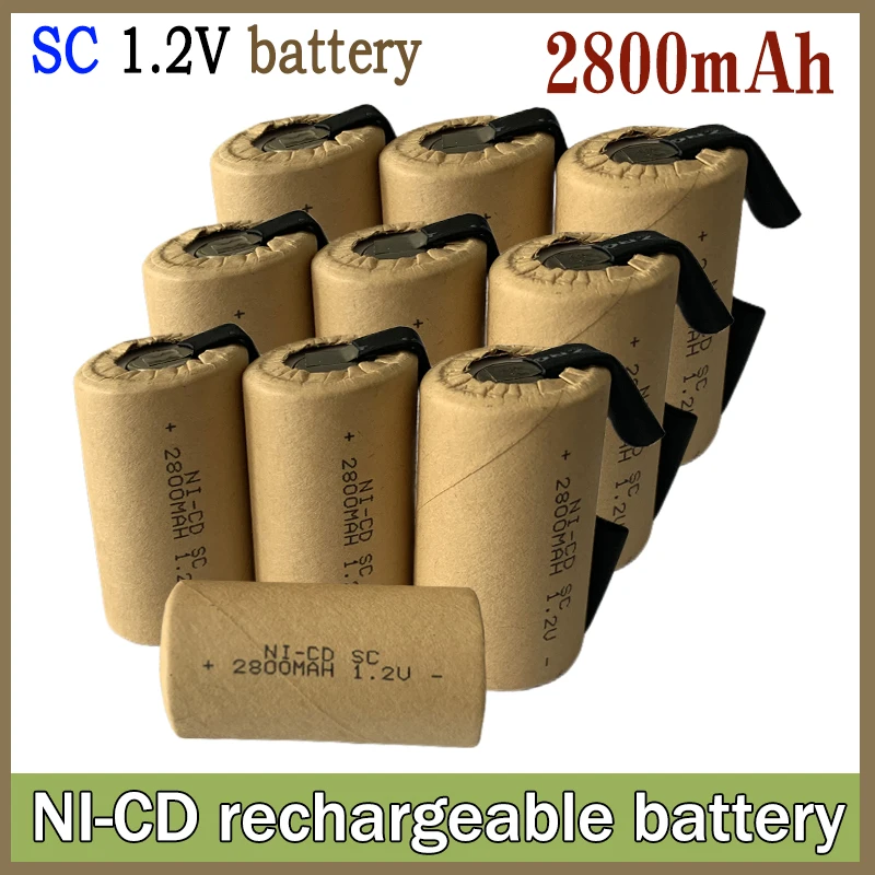 NI-CD SC batérie 2000 mAh vysoký výkon 1,2 V Nabíjateľná batéria pre elektrické náradie elektrický vŕtací vŕtač