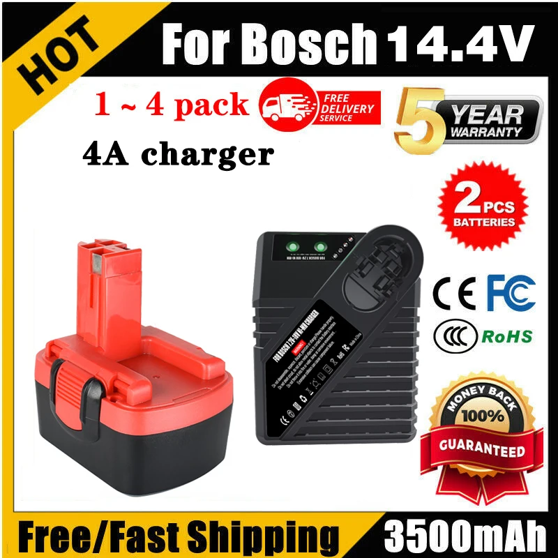 Ni-MH 3500 mAh pre Bosch 14.4V batéria Vymeňte Bosch D 70745 nabíjačku s batériou BAT038 BAT140 BAT040 BAT041
