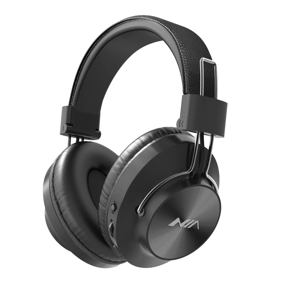NIA S4000 Skladacie cez uši hudobné náhlavné súpravy bezdrôtové slúchadlá Bluetooth s mikrofónnou hudobnou slúchadlom 3,5 mm AUX v FM Radio