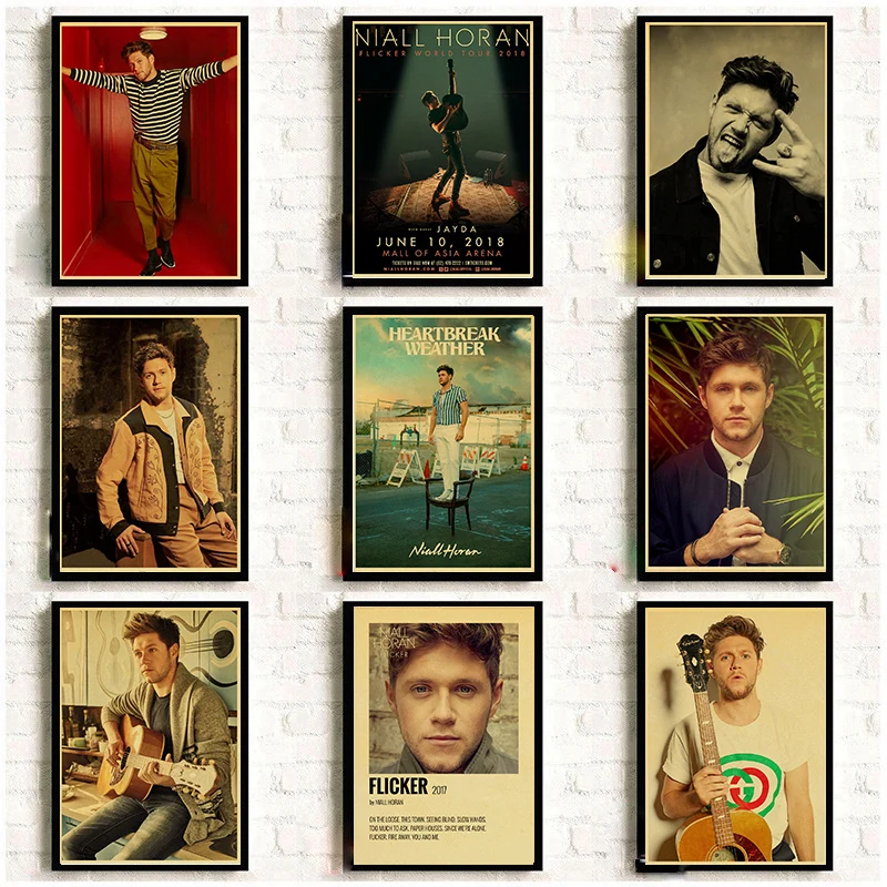 Niall Horan portrét retro stena Obrázok pre obývaciu izbu dekor Írsko Singer Singer Wall Art Canvas maľba anime Nordic plagát tlač