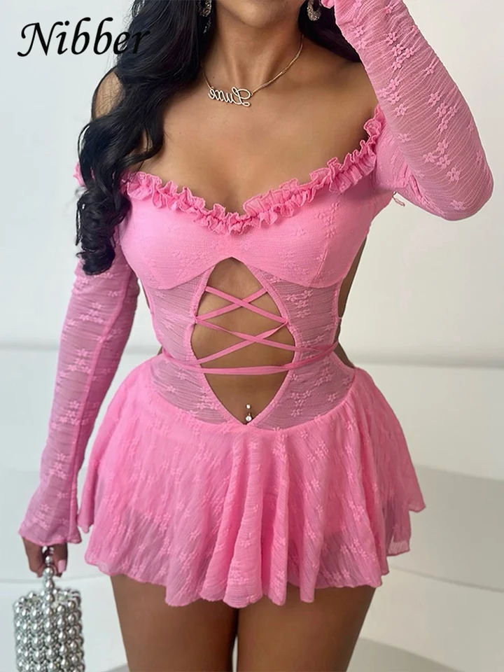 Nibber Slash Crck Backless Dress Sexy pádové trend