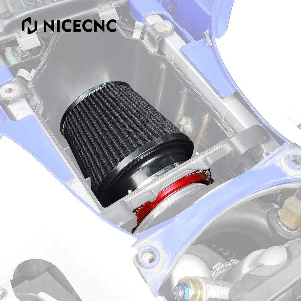 Nicecnc yfz450r vysokový prietokový vzduchový filter adaptéra pre Yamaha YFZ450R YFZ 450R 2009-2022 2021 2020 2019 hliníková čierna modrá červená červená