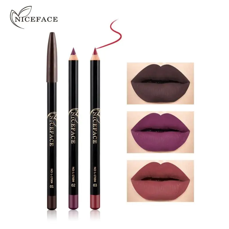 Niceface 12 Farby matné pery ceruzky nahé lipliner ceruzka nepremokavá rúžová pery pery Long Lips Lips make -up kozmetika