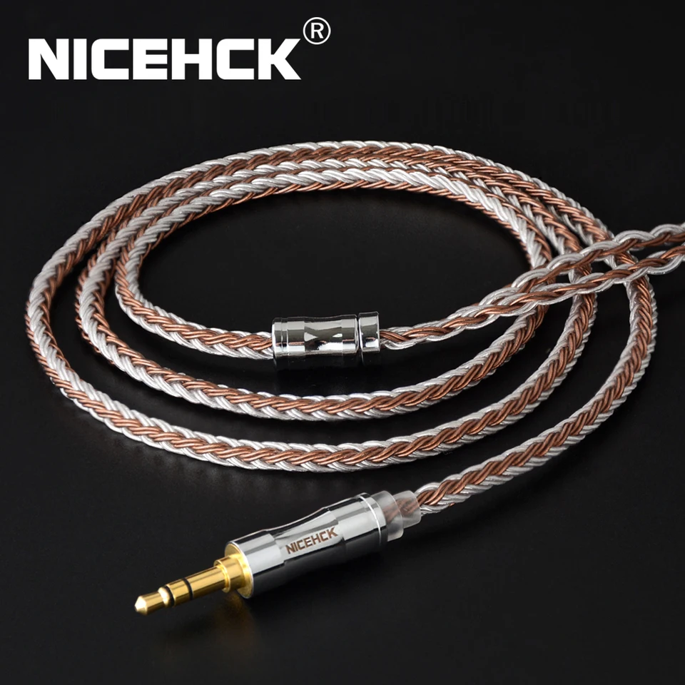 NICEHCK 16 KABELOVÝ KABLÁT CORE STRIEBAJTE STRIEBA 3,5/2,5/4,4 mm zástrčka MMCX/2PIN/QDC PIN pre LZ A7 ZSX C12 V90 NX7MK4 // BL-03