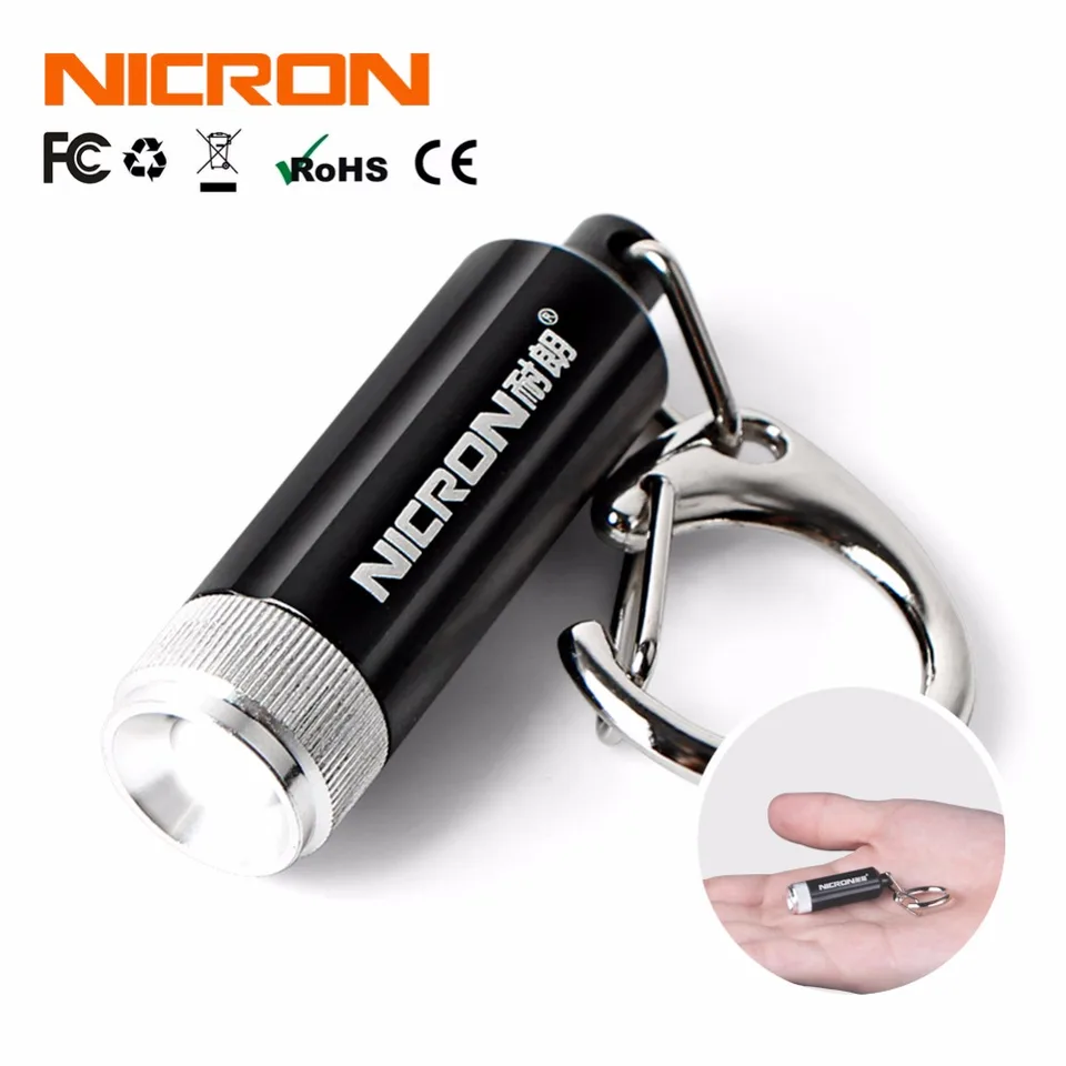 NICRON 0,25W HOT PREDAJ SUPOER MINI SLAKTÁRNE CONVEX MROKRORION LED LED mikro keychain baterka LAMP LAMP LIGHT TORCH CARABINER G10A
