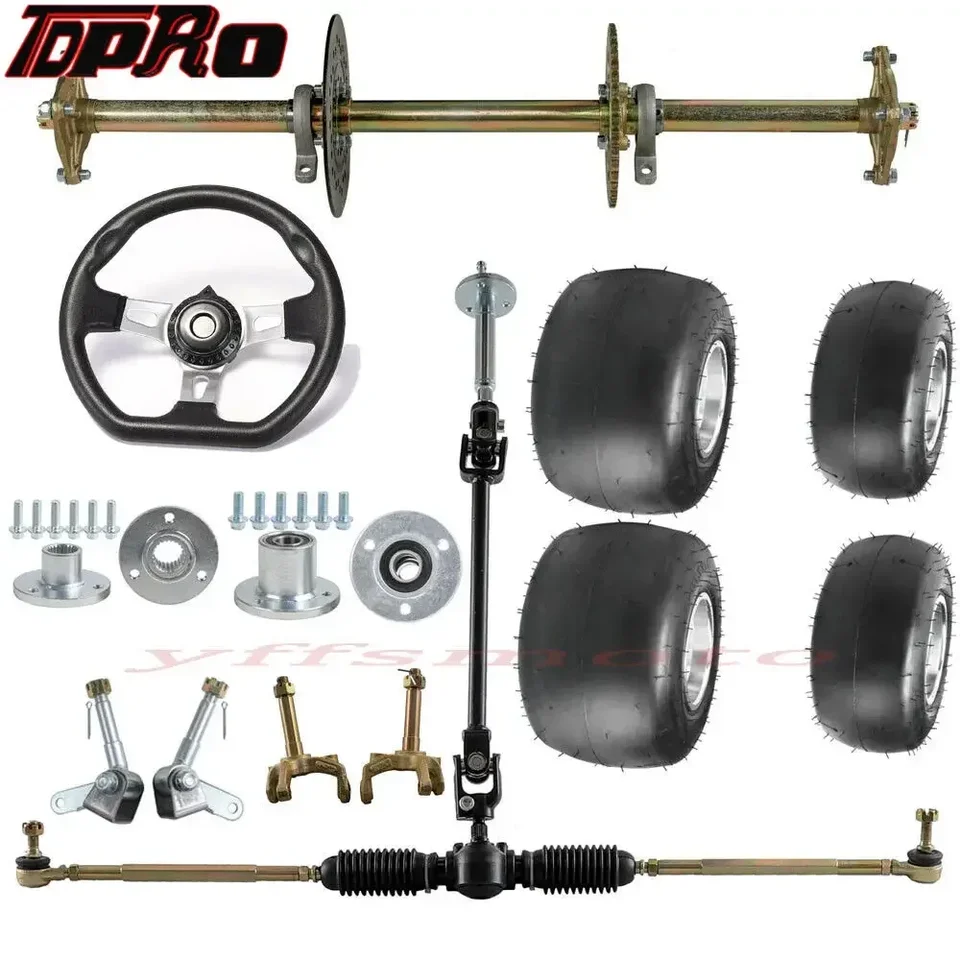 Nie je to celá súprava zadná nápravy Kart 810 mm / 5 '' pneumatika / volant / Hub for Go Kart Cart Cart Trike ATV Four Wheeler