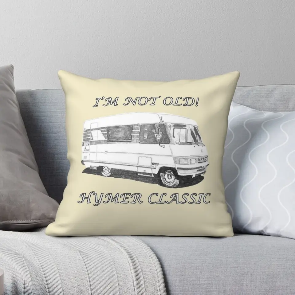 Nie som starý Hymer B544 štvorcový vankúš Pollowcase Polyester Linen Velvet Creative Zip Decor Decor Cushion Case 45x45