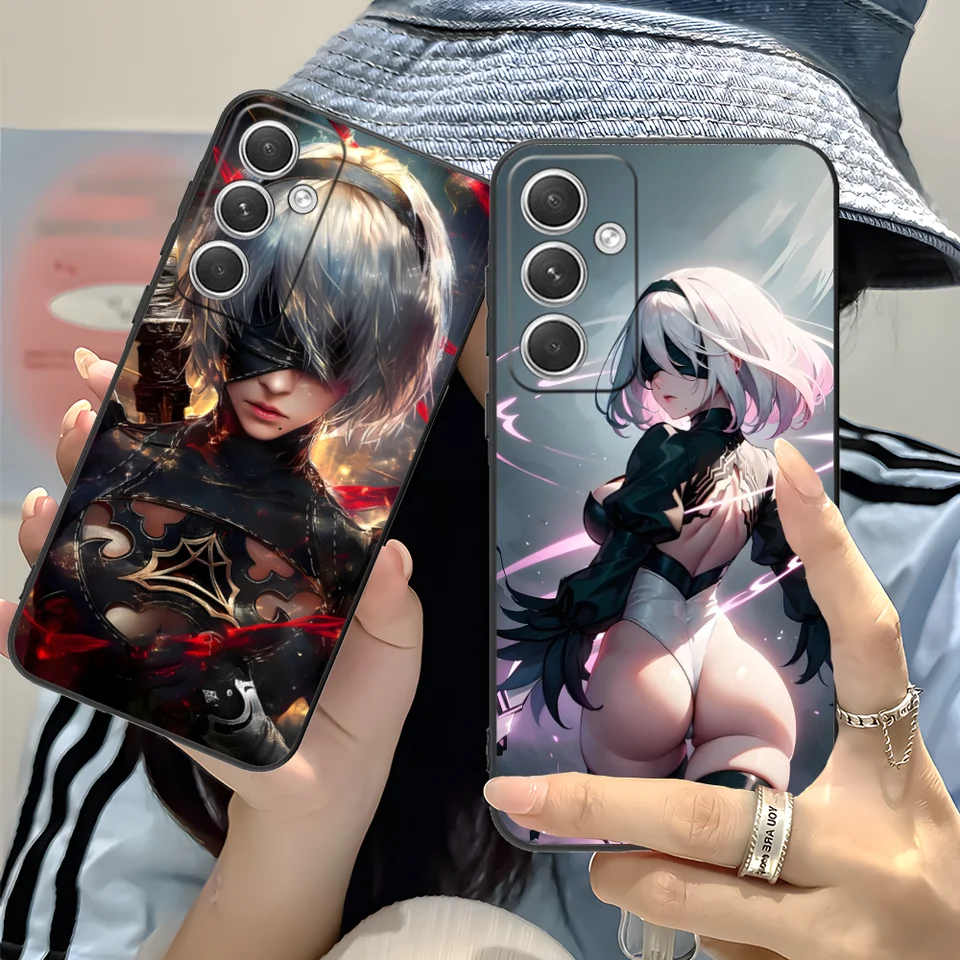 Nier 2B Automata Pase pre telefón Samsung Galaxy S24 S23 S22 S21 S20 S10 S9 Plus Fe Ultra Lite Black Cover Smartphone Cover
