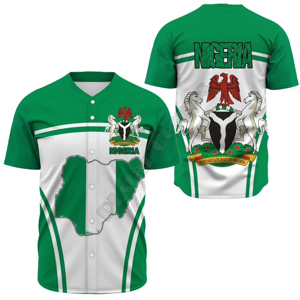 Nigéria/Maroko/Niger/Oromo/Nambia Active Baseball Jersey Baseball Tirt 3D Tlated Men Tréner