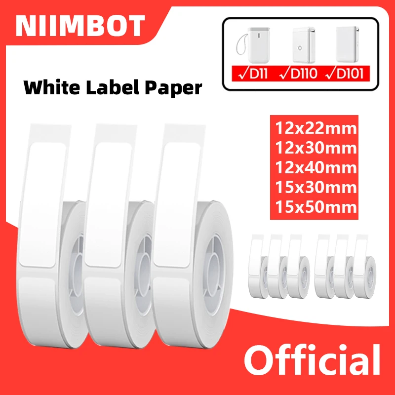 Niimbot d11/d101/d110 mini prenosná tlačiareň biela páska Papers