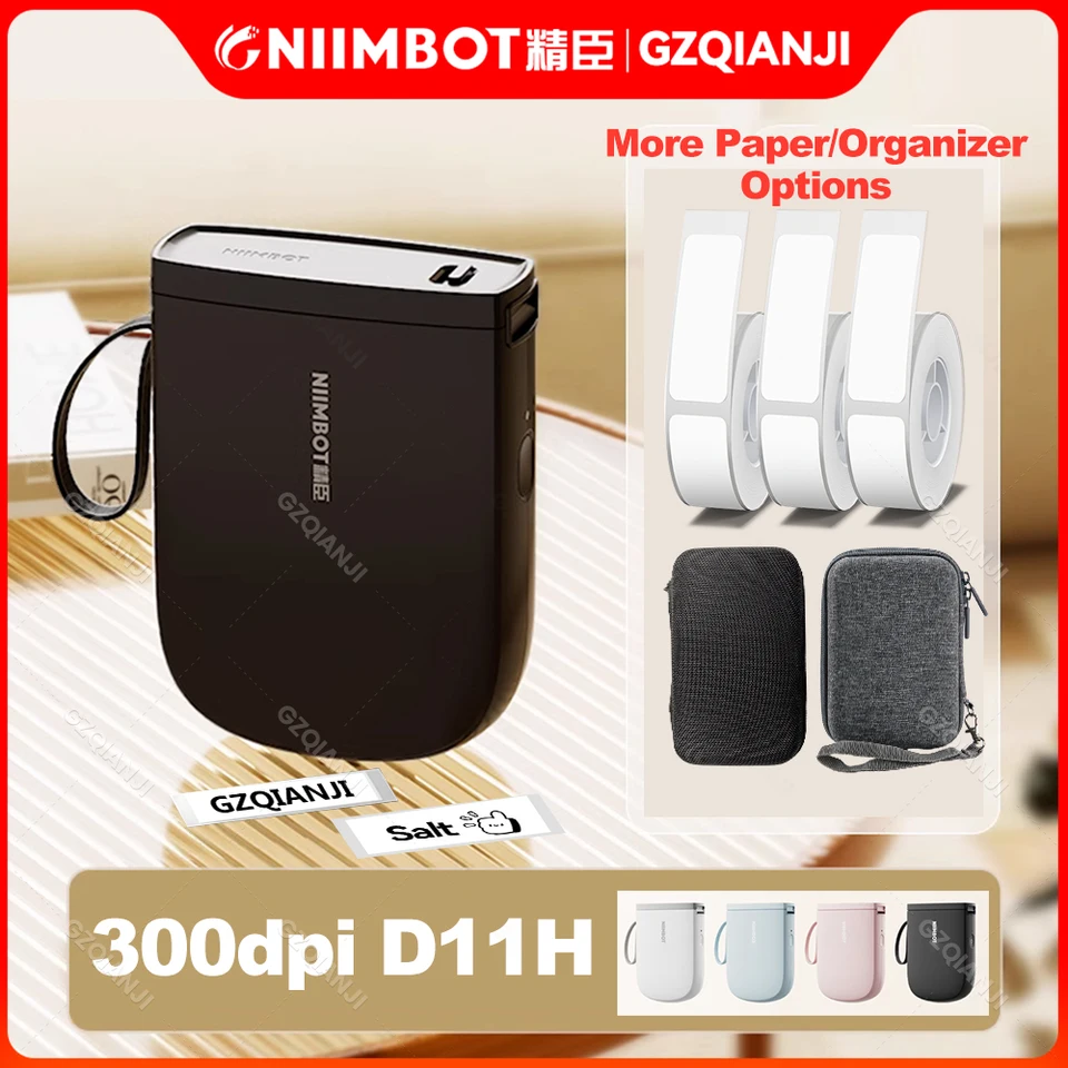 NIIMBOT D11_H Verzia výrobcu stroja s páskou 300DPI Bluetooth Label Printer