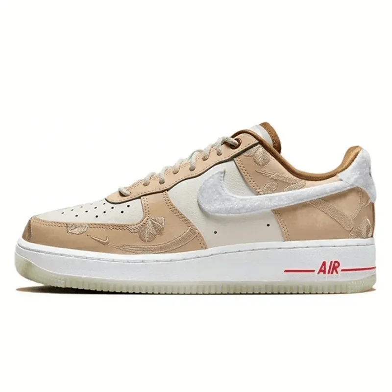 Nike Air Force 1 Low CNY Pánske a dámske skateboardingové topánky Rabbit Classic Trend Trend odolné voči opotrebovaniu priedušnej béžovej nízkej špičky