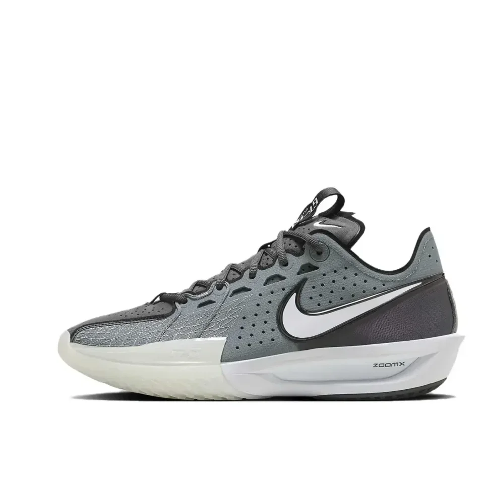 Nike Original Air Zoom GT Cut 3 Pohodlné nárazové absorpčné mužské basketbalové topánky Šedá a biela colorway