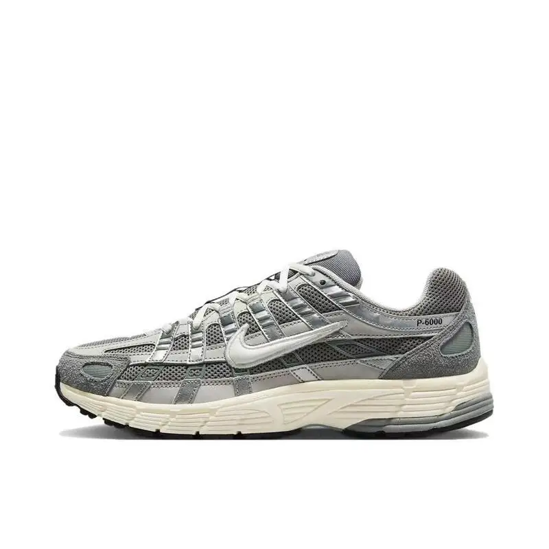 Nike P-6000 Pánske a dámske strieborné pohodlné priedušné husté podriadené opotrebenie Trend retro športové príležitostné topánky Daddy