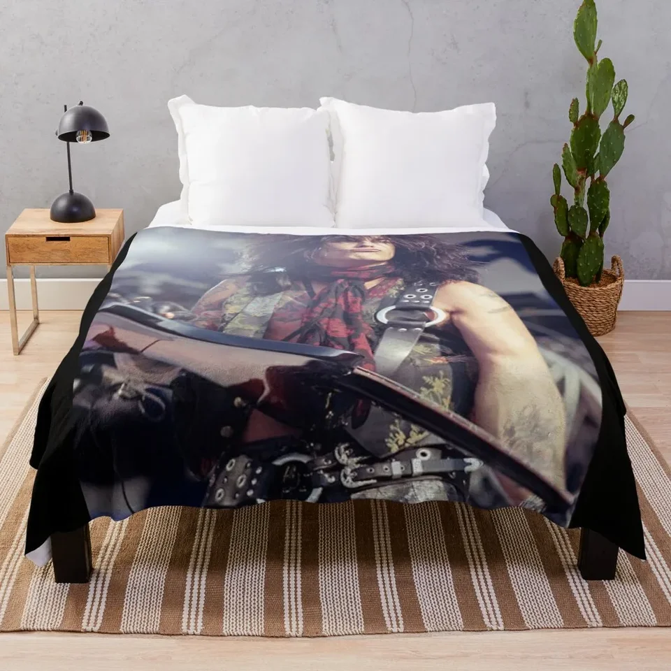 Nikki Sixx - Plagát hodu prikrývky Summer Beddings Flanels Plaid na kempingových prikrývkach