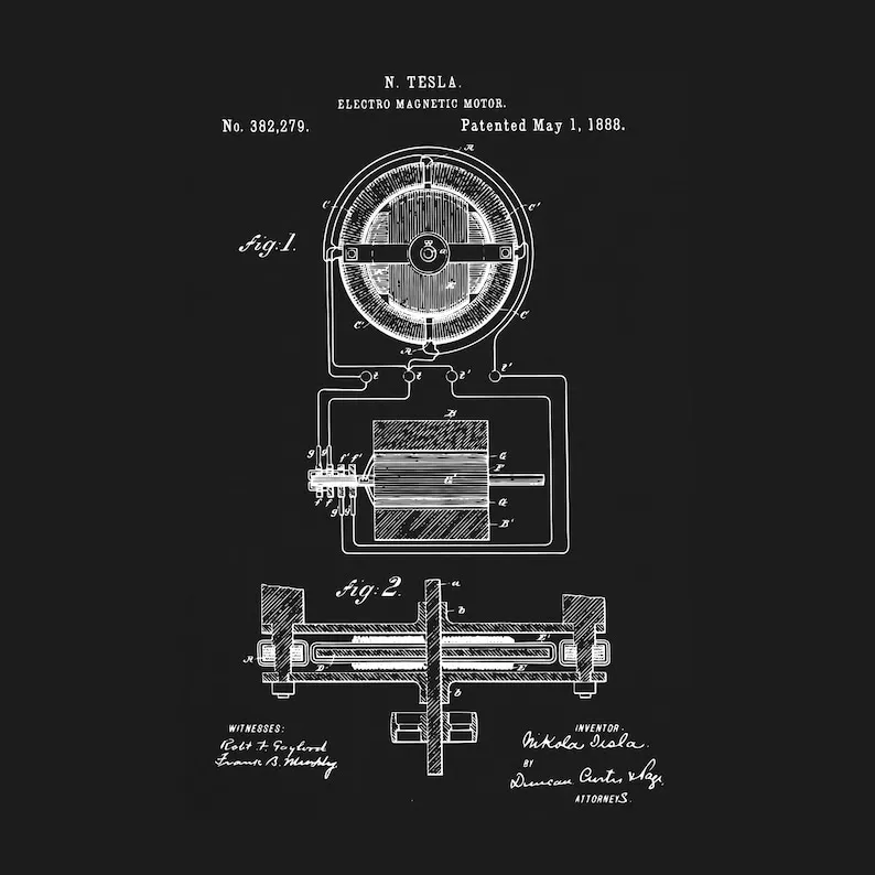 Nikola Tesla Electro Motor 1888 Tričko 100% bavlnená dovolenka darček k narodeninám darček