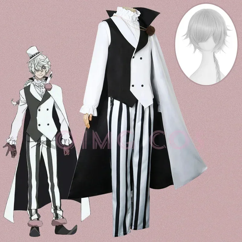 Nikolai Gogol Cosplay Bungo Stray Dogs kostým a žena Khaki Trench Coat Black Uniform Suits Unisex Party Accessories