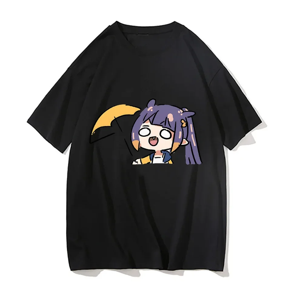 Ninomae inanis tako tričko 100% bavlnené tričko Unisex Harajuku Manga Tees Kawaii Anime Clothes letné nadmerné košele O-krkoty