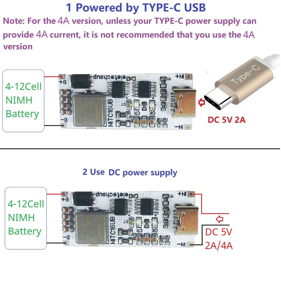 NITC16UB typu C DC4,8-14,4V 4S 5S 6S 7S 8S 9S 10S 11S 12S NIMH NICD Nabíjateľná nabíjačka batérií CC/CV Boost DC-DC Prevodník DC-DC