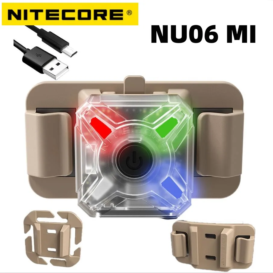 NITECORE NU06 MI IR MINI SIGNAL LIGHT 4 Zdroj viedol USB-C Nabíjateľné vojenské taktické varovné svetlomet Vojenská prilba LAMP