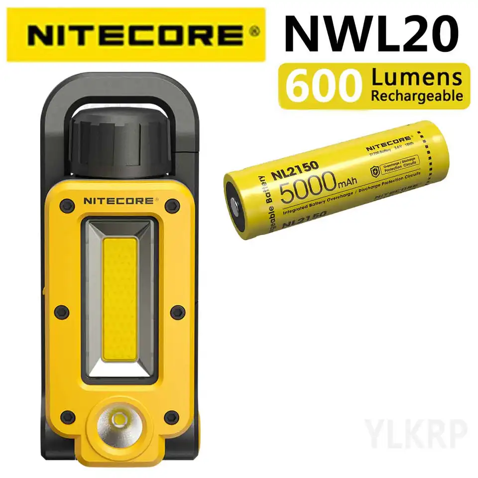NITECore NWL20 600 Lumen Multifunkčné svetlo nástroja s výstupom s dvojitým zdrojovým zdrojom