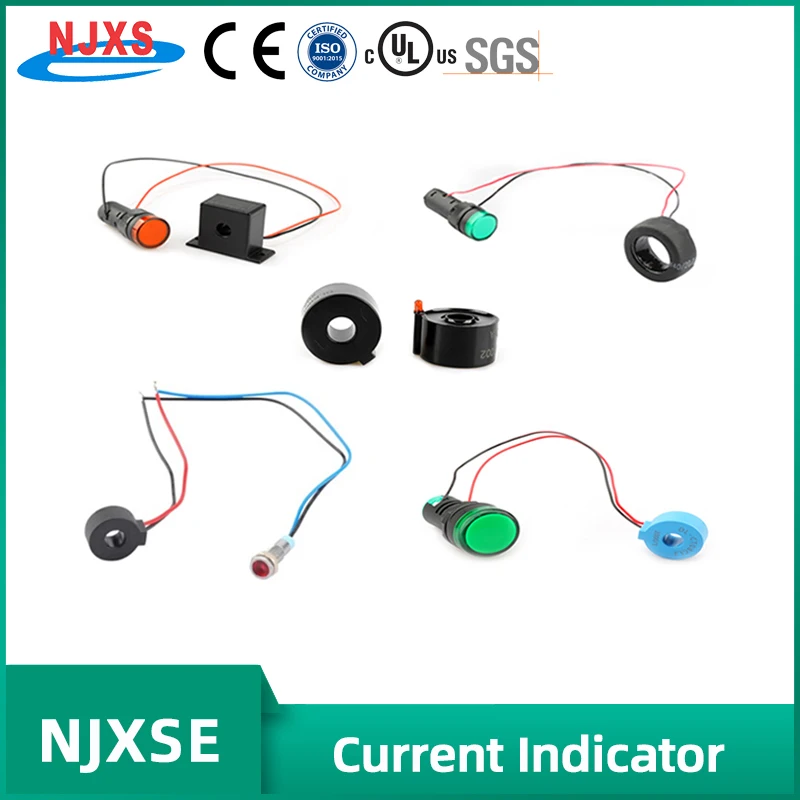 NJXSE LED prúdový ukazovateľ 5A 20A 30A 50A 100A CT AC Monitor AC Monitor svetla Továreň továrenský prúdový transformátor s LED indikátorom