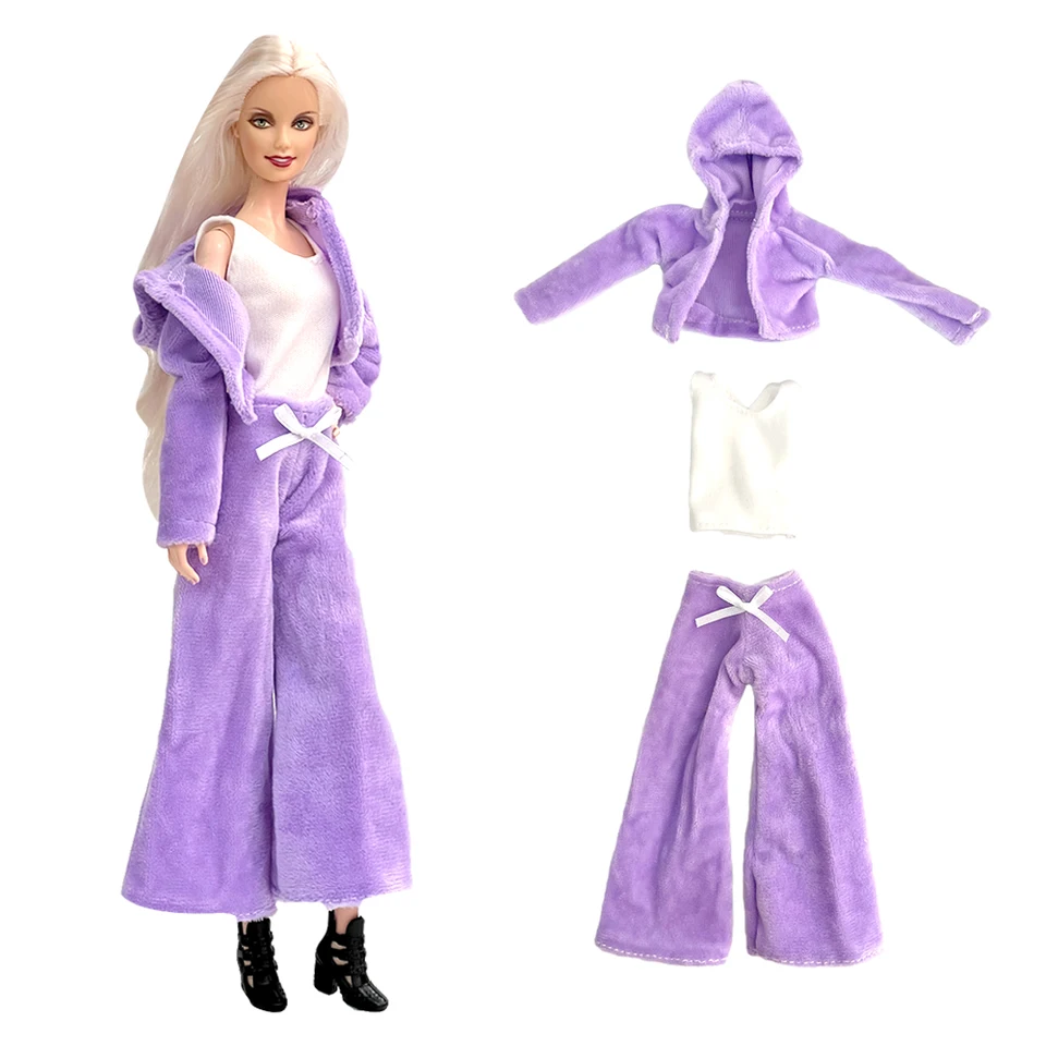 NK 1 nastavte módne oblečenie pre 1/6 bábik, Dojky Dojky Purple Soft Coot Cors +Vest +nohavice Dievčatá 1/6 bábik
