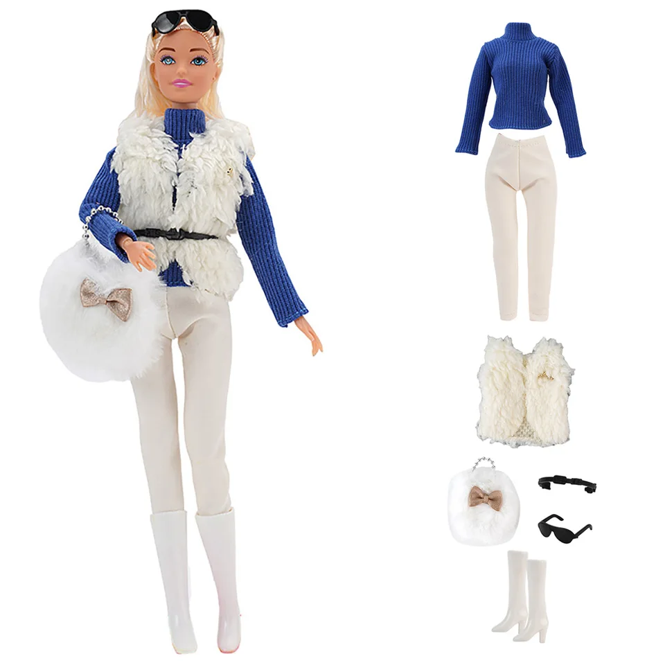 NK 1 Set Doll Clothes pre Barbie oblečenie Doll House šaty 1/6 bábik Príslušenstvo zimné kabáty košele nohavice vrecká topánky Doll House