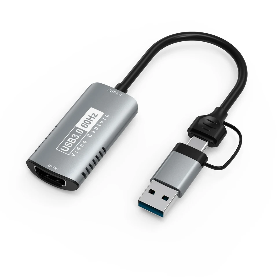 NKU USB Type-C 2in1 Capture Card 4K@60Hz Vstup 1080p@30 Hz/60Hz HD HD Recorder pre notebook PC Xbox Game Camera Live Streaming