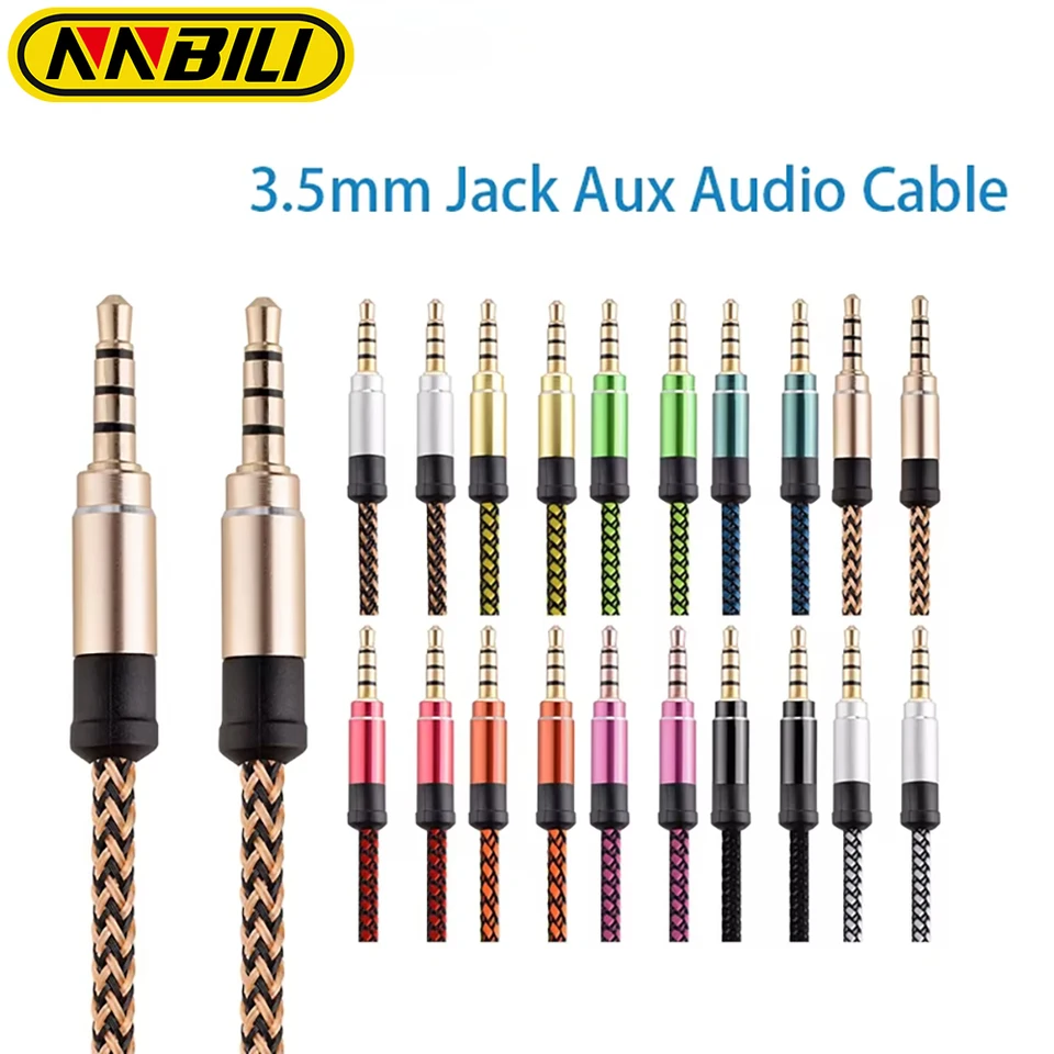 NnBili 3,5 mm audio predlžovací kábel Muž na ženy 3,5 mm muž na mužský zvukový aux kábel pre extender reproduktorov slúchadiel iPhone