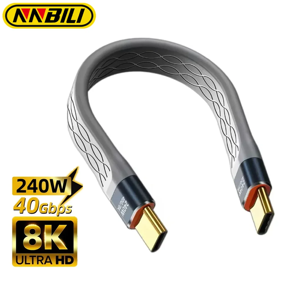 Nnbili PD 240W 5A Rýchle nabíjanie USB 4.0 GEN3 40 GBPS FPC kábla USB C TYNAJTE C Kábel Thunderbolt 3 8K@60 Hz kábla USB C Dáta CABL