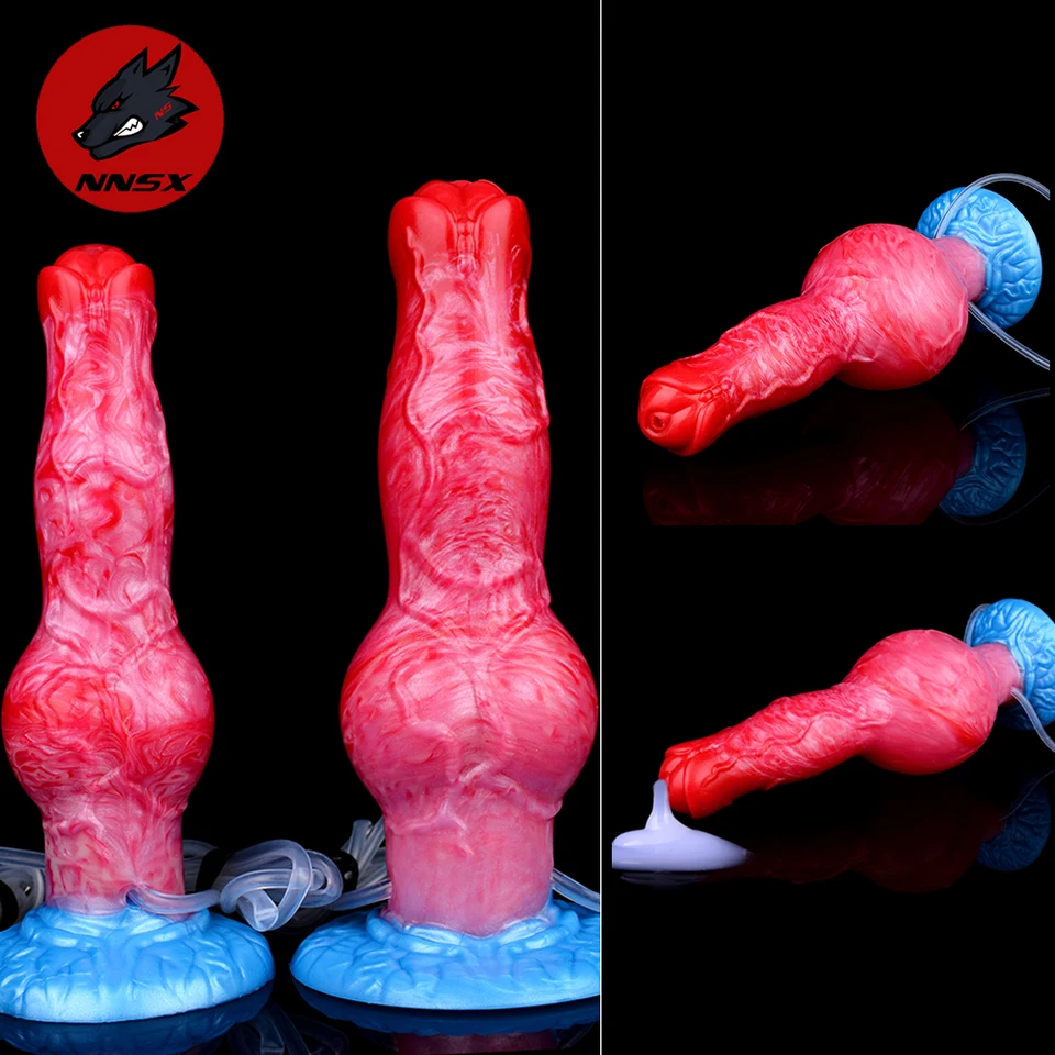 Nnsx vlk strieka dildo so psom nafukovacou análnou zástrčkou Hands-free hra G-spot stimulácia drsná penetrácia žena muž