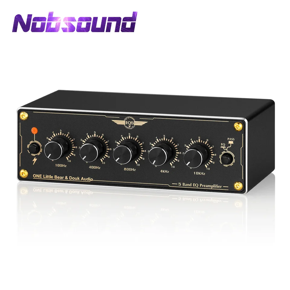 NOBSOUND EQ5 2.0 Channel MNI 5-pásmový analógový EQ predzosilňovač zvukový ekvalizér HOME/AUT AUDIO PROCESOR STEREO PREDPRAVIDLO